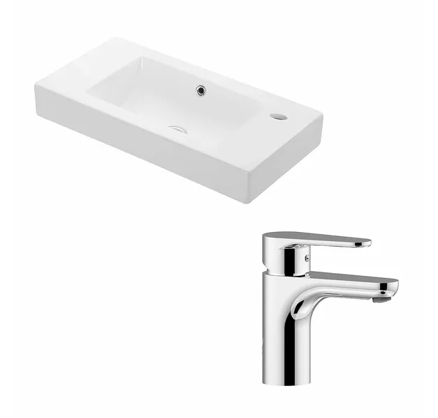 WS Bath Collections Minimal 4054+GR 071 Minimal 27-3/5" Vessel - White /