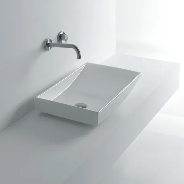 WS Bath Collections Om out 60 23-7/8" Ceramic Vessel Bathroom - White